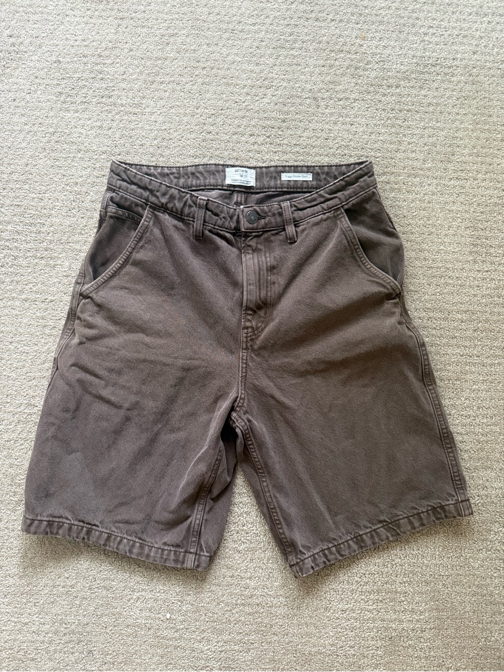 Cotton On Men's Dark Brown Flat Front Cotton Shorts